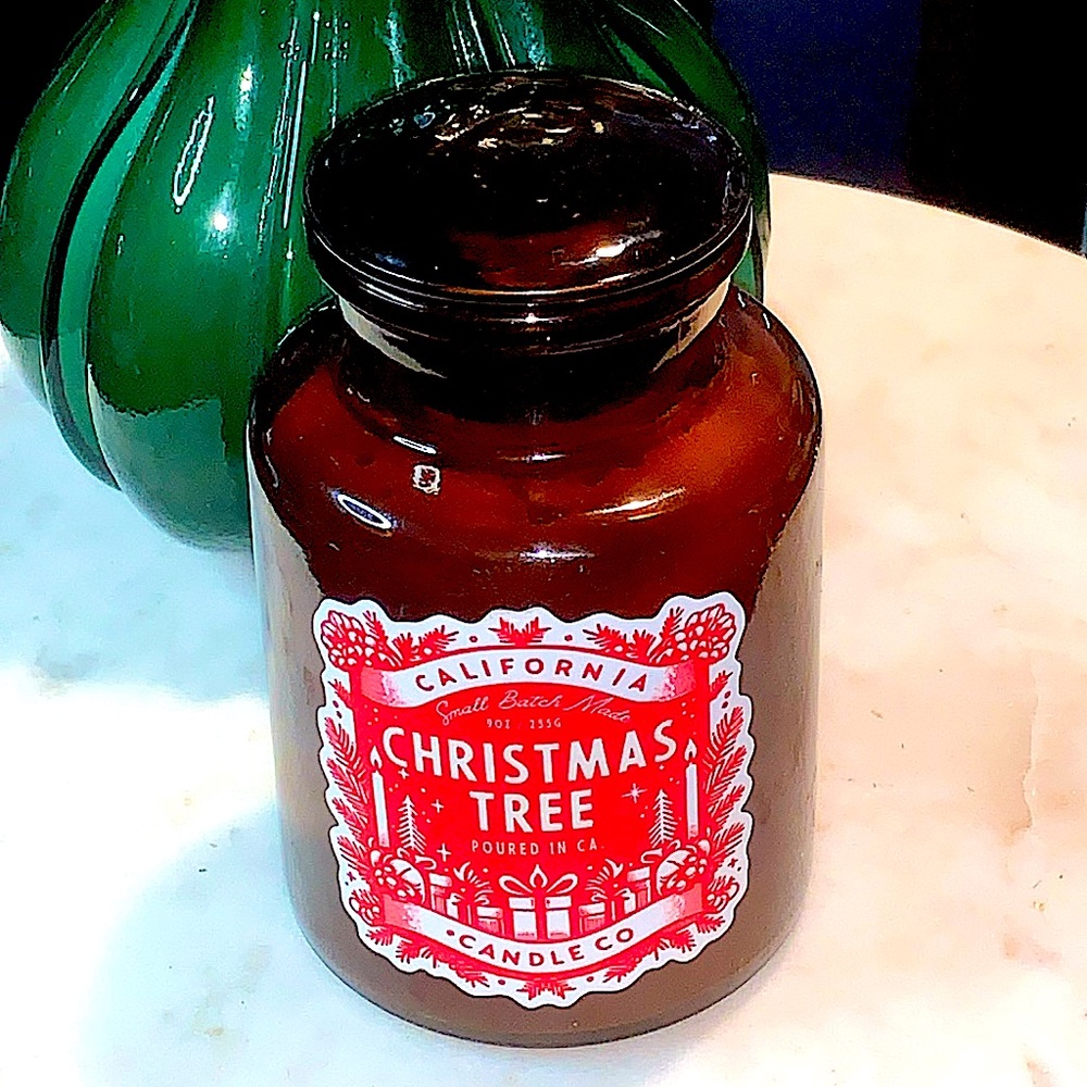 LEOBEN CO CANDLE CHRISTMAS TREE 1 WICK 9 oz NEW VEGAN SOY WAX GLASS JAR